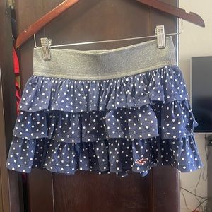 Hollister XS blue with white polka dot skirt.